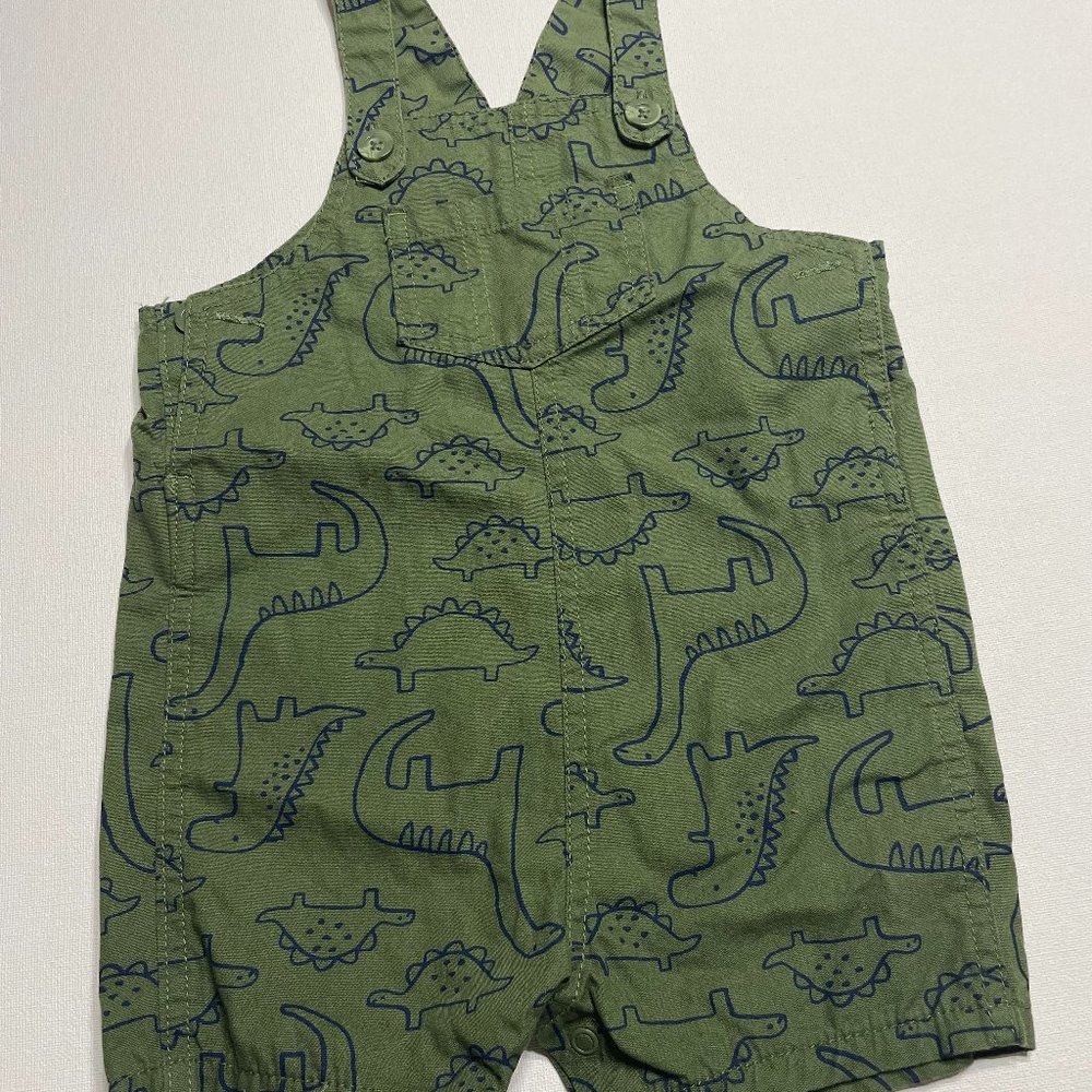 Baby Adaptive Dino Print Knit Overall
